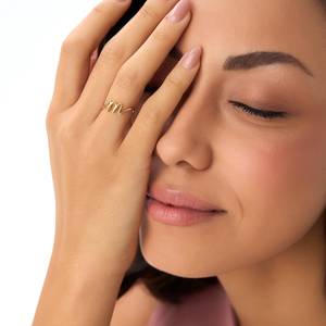 Nuevo Anillo de Plata de Ley 925 con Diseño de Alfabeto y Baño de Oro de 14k para Mujer, Venta al Por Mayor, Joyería Fina Hecha a Mano - Product Image 4