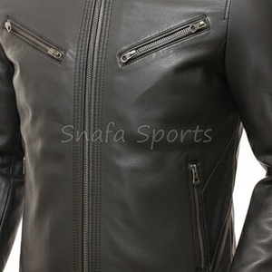 Hot Selling Leather Material Made Men Jackets Regular Length Breathable Reasonable Price Men Fashion Leather Jackets - Product Image 3