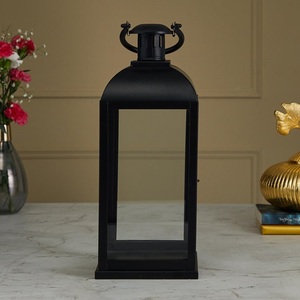 Classic Design Handmade Metal Candle Holders <b>Lantern</b> Top <b>Silver</b> Glass Jar Customized Print Living Room Decoration Candle Holder - Product Image 4