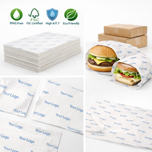 Feuilles de papier biodégradable écologiques imprimées sur mesure, résistantes à la graisse |   Papier d'emballage alimentaire certifié recyclable sans PFAS | - Product Image 2