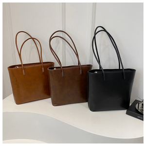 Bolso de Hombro de Cuero Genuino 2026, Diseño Minimalista Texturizado, Parte Superior Abierta, Dos Correas de 50-65 cm de Largo, Uso Diario en Todas las Estaciones - Product Image 3