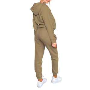 Conjunto Deportivo Personalizado para Mujer, Chaqueta Ligera de Punto con Cierre y Pantalones Anchos, Ropa Deportiva Informal y Relajada, Moda Urbana - Product Image 2