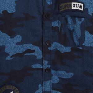 Camisa de manga larga Polka Tots con estampado militar y parche de camuflaje - Azul - Product Image 3