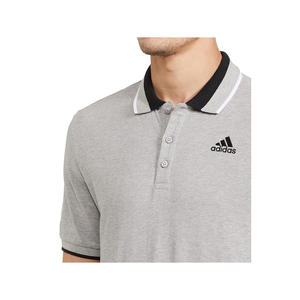 Polo de primera calidad para hombre en color negro, de moda, con cuello ribeteado y dobladillo en contraste blanco. - Product Image 4