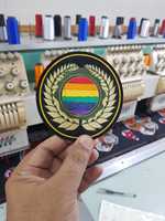 Écusson thermocollant personnalisé brodé « Live To Ride » en tissu tissé irrégulier, badge décoratif pour vêtements