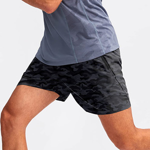 Men's Gray Nylon Mid Waist Quick Dry Bermuda Shorts Elastic Waist Casual Solid Color Pocket Design Breathable <b>Canvas</b> Fabric - Product Image 3