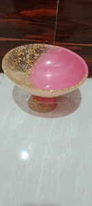 Hermoso Tazón Decorativo de Resina Rosa con Diseño de Volantes, Ideal para Regalo, Tazón Multiusos de Resina Epoxi para Ensaladas - Product Image 5