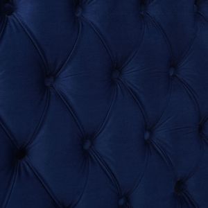 Set letto Brooklyn King in velluto blu navy trapuntato con testiera e pediera - Product Image 3