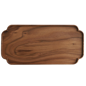 Table à thé en bois de noyer noir avec support pour théière et bordure florale pastorale - Product Image 3