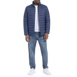 Veste matelassée en denim légère et chaude unisexe, à capuche, coupe-vent, hydrofuge, isolée, vintage, avec 2 poches latérales - Product Image 1