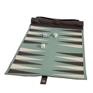 Jeu de backgammon en daim fait main, format voyage, plateau pliable, ensemble de jeu de luxe, cadeau de loisirs haut de gamme, jeu de backgammon d'extérieur - Product Image 3
