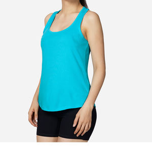 Débardeur élégant sans manches pour femme en coton doux, idéal pour l'été, la gym, le yoga et la course à pied, avec décoration en dentelle - Product Image 4