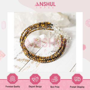 Fabricante Indio de Joyería de Moda con Cuentas Facetadas de Diseño Elegante y Lujoso, Tobillera de Cristal Ojo de Tigre a Precio de Fábrica - Product Image 6