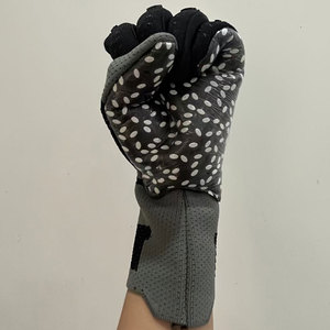 Football Goalkeeper Gloves <b>Full</b> Finger Black Gray Non <b>Slip</b> Hook And Loop Closure Unisex Breathable Protective - Product Image 6
