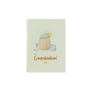 Carte pop-up 3D éléphant bleu bébé marque privée pour les boutiques de cadeaux - Product Image 4