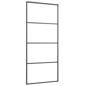 ประตูบานเลื่อนอลูมิเนียมสีดำ35.4 "x 80.7" พร้อมกระจก esg - Product Image 3