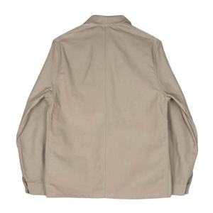 Veste de travail décontractée en coton beige à col rabattu, personnalisable, en toile de coton épaisse pour homme - Product Image 2