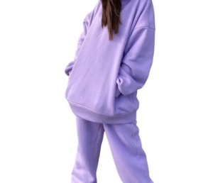 Conjunto Deportivo con Capucha para Mujer, Color Morado, Estilo Casual, Manga Larga, Corte Holgado, 100% Algodón, para Otoño, con Bolsillos Laterales - Product Image 6