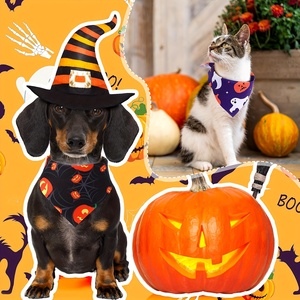 Bandanas d'Halloween personnalisées pour animaux de compagnie – Foulards imprimés citrouille, fantôme, chauve-souris pour chiens et chats – Accessoire saisonnier en gros - Product Image 2