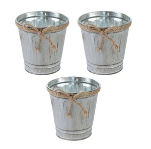Pot de fleurs en métal industriel pour jardin, maison, patio, balcon, terrasse, intérieur, extérieur, décoratif, robuste, élégant, support pour plantes et fleurs - Product Image 3