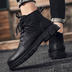 Zapatos Retro Marrones con Cordones para Hombre, Botas de Combate hasta el Tobillo, Aspecto de Cuero Genuino, Suela de Goma, Calzado Informal para Trabajo al Aire Libre, OEM, Zapatos Personalizados - Product Image 5