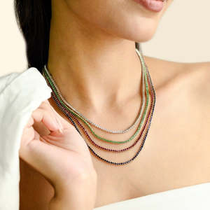 Natural Diamond Wedding Necklace 6.72 Ct Vintage Style 14K Gold - Product Image 4