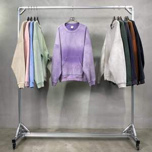 Sweat-shirt à col rond pour homme, en coton molletonné, coupe ample, effet délavé, style streetwear tendance - Product Image 2