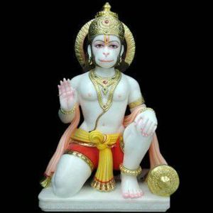 Hanuman White Marble Statue - Product Image 4