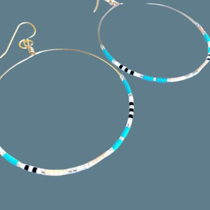 ต่างหูเม็ดลูกปัดทำมือผู้หญิงสไตล์โบโฮหลากสีแก้วลูกปัดวงกลมขนาดใหญ่แฟชั่นเครื่องประดับของขวัญ WHE01 - Product Image 4