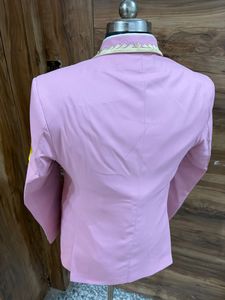 Men’s Pink Embroidered Western Suit <b>Set</b> with Floral & Cactus Design – Cowboy Style Wedding / Party Wear <b>Blazer</b> Pant Outfit - Product Image 6