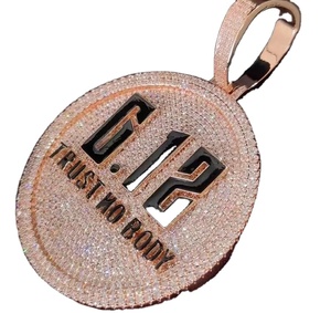 Pendentif lettre personnalisé émail glacé Bling pendentif personnalisé pendentif en argent sterling 925 - Product Image 2