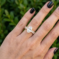 Brillanter 1,20 Karat Ovaler Schliff E VVS2 VS1 Labor-Gezüchteter Diamant-Verlobungsring IGI-Zertifiziert Vergoldet 10K/14K/18K Vintage Damenring