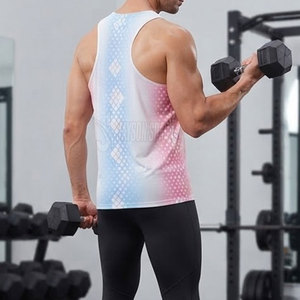 Best Selling Unique Design Men Sublimation Gym Vest 100% Polyester Quick Dry Custom Color & Size Fitness Wear Cheap Price - Product Image 5