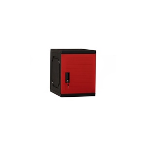 Armoire de rangement cubique moderne en PVC rouge et noir avec serrure, organisateur pour la maison et le bureau - Product Image 1