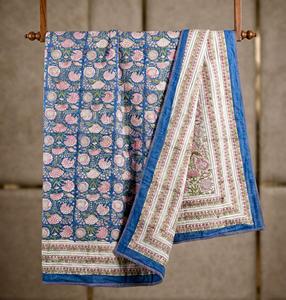 Yellow Flower Print Pattern Dohar Double Bed Blanket Use Also As AC Blanket & <b>Comfortable</b> In All Occasion Buy Bulk - Product Image 5