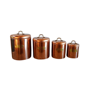 Airtight Hammered Copper Kitchen Canister Set Stainless Steel Food <b>Storage</b> Jars For Tea Coffee Sugar Luxury Decor <b>Storage</b> Decor - Product Image 3