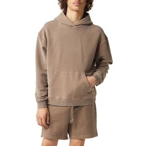 ชุดฮู้ดดี้ผู้ชายคุณภาพสูง พร้อมโลโก้สั่งทำ ผ้าฝ้าย 100% ชุดวอร์มแบบมีซิป เสื้อครอปและกางเกงขาสั้น ชุดเซ็ตสองชิ้นสำหรับผู้ชาย - Product Image 4