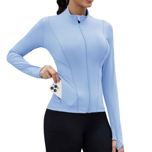 เสื้อแจ็คเก็ตออกกำลังกายคุณภาพสูง ออกแบบตามสั่ง แห้งเร็ว ระบายอากาศได้ดี สำหรับผู้หญิง จากผู้ผลิตเสื้อผ้ากีฬา - Product Image 4