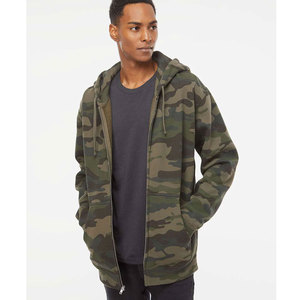 Sudadera con capucha casual para hombre, corte regular, con cremallera, 100% algodón polar, transpirable, cálida para invierno, con cremallera completa, logotipo personalizado - Product Image 1