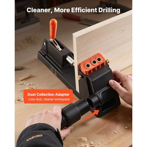 ชุดจิ๊กเจาะรูแบบปรับได้ขนาด 1/2 นิ้ว ถึง 1-1/2 นิ้ว พร้อมอะแดปเตอร์เก็บฝุ่น ระบบน้ำหนักเบา ถอดประกอบได้ ใช้กับเครื่องต่อไม้แบบเฟืองนิ้ว - Product Image 3