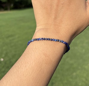 Premium Lapis Lazuli Micro Faceted <b>Beaded</b> <b>Bracelet</b> 925 Sterling Silver Adjustable Blue Gemstone <b>Bracelet</b> Factory Wholesale - Product Image 4