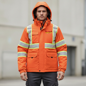 Veste de travail pour homme en sergé de coton, coupe ample, boutonnée, quatre poches, style utilitaire, avec étiquette personnalisée, fournisseur de vestes de travail - Product Image 2