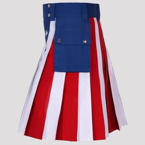 Kilt écossais traditionnel unisexe noir et bleu marine, style utilitaire hybride moderne, pour cosplay et fêtes, modèle Echo - Product Image 1