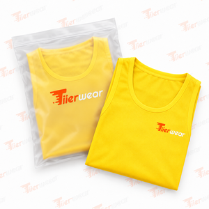 เสื้อกล้ามผู้ชายสีเหลือง คอกลม ทรงสปอร์ต ระบายอากาศได้ดี ผลิตจากโพลีเอสเตอร์ เหมาะสำหรับออกกำลังกาย พิมพ์ลายโลโก้ด้านหน้า เสื้อกล้ามออกกำลังกายสำหรับผู้ชาย - Product Image 6