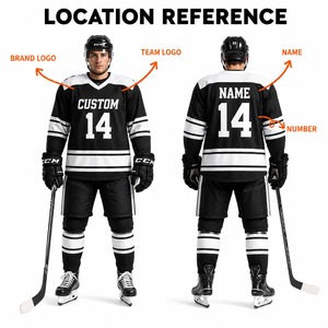 Uniforme de Hockey sobre Hielo de Manga Larga, Cómodo, Personalizado, 100% Poliéster, Uniformes de Hockey sobre Hielo con Diseño de Logotipo Personalizado - Product Image 2