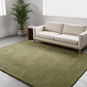 Alfombra Antideslizante de Lana Verde Oliva, Tejida a Mano, con Textura Suave, para Sala de Estar, Dormitorio, Decoración Moderna para el Hogar - Product Image 5