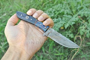 Cuchillo de Caza y Camping de Acero de Damasco Hecho a Mano con Mango de Madera Pukka, Alta Dureza, OEM, Cuchillo de Supervivencia para Exteriores - Product Image 3
