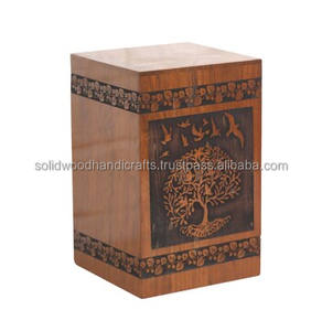 Arbre de vie cendres humaines urnes en bois professionnelles adultes soutenant les urnes décoratives de crémation en bois personnalisées - Product Image 1