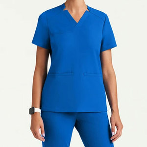 High Quality Knitted Nursing Wear Set Two Pockets Comfortable Slim Fit Women's <b>Scrub</b> <b>Tops</b> Customized Color Polyester Wholesale - Product Image 6