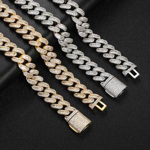 Collier chaîne cubaine en argent 925 avec diamants de laboratoire, plaqué or, style hip-hop, bijou de luxe pour homme - Product Image 2